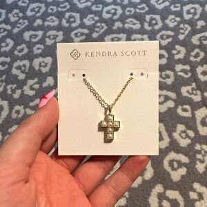 Kendra Scott Gold and Pearl Cross Pendant Necklace